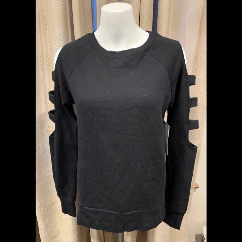Zella black sweatshirt with open detail on sleeve